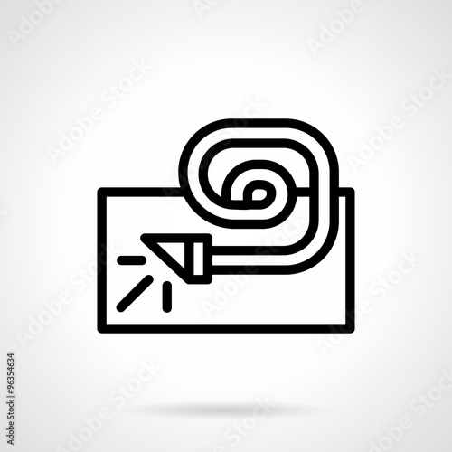 Black simple line party horn vector icon.