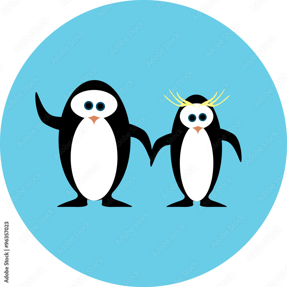 Naklejka premium Penguins of Antarctica icon