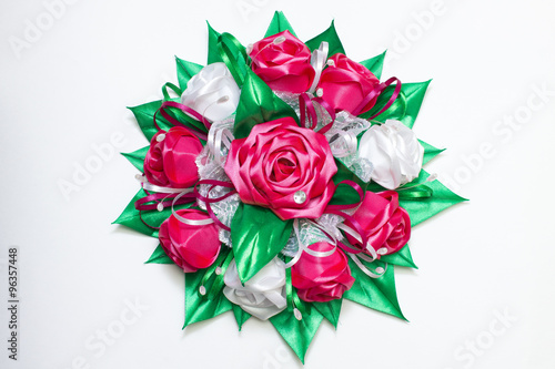 rose bouquet made of ribbons