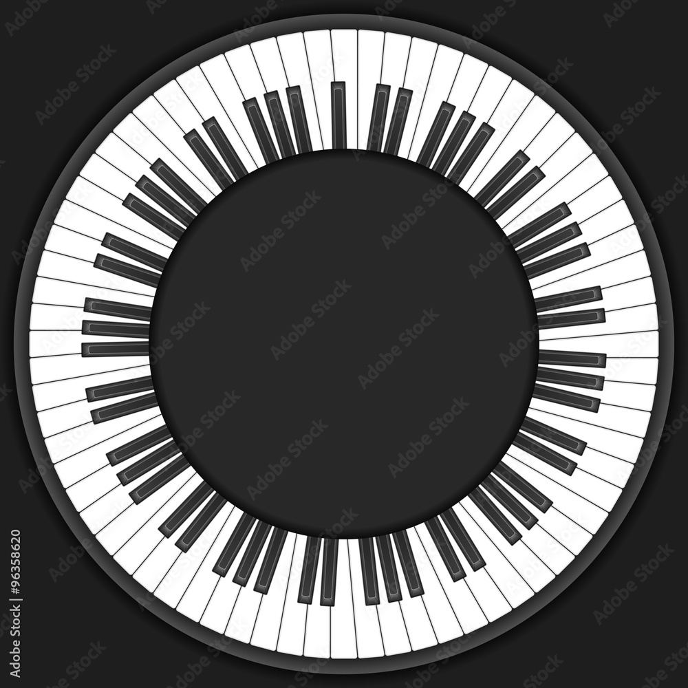 Naklejka premium Circle piano keys background