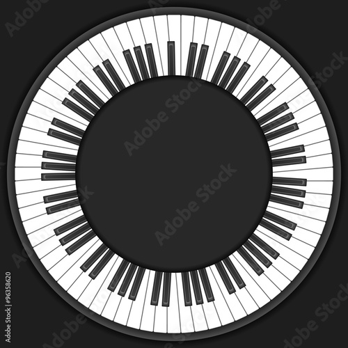 Circle piano keys background