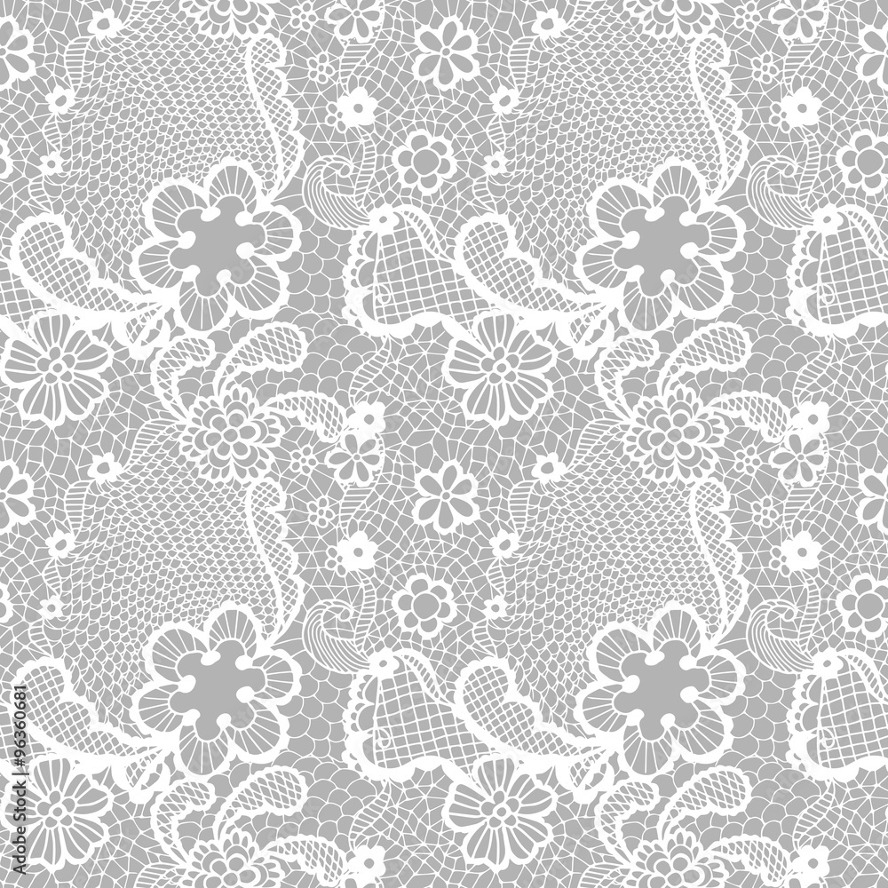 Obraz premium Lace seamless pattern with flowers