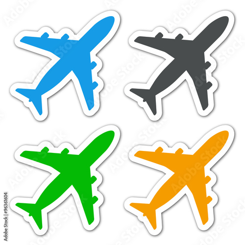 Icono plano avion en varios colores #8