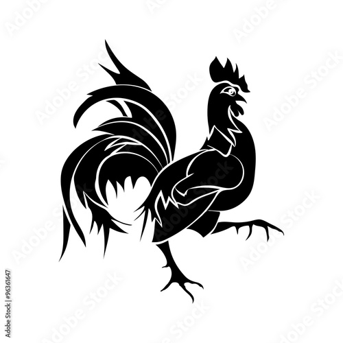 Canvas Print Black silhouette of an cock