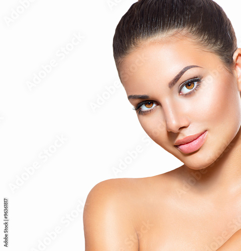 Beauty woman portrait. Spa model girl with perfect clean skin