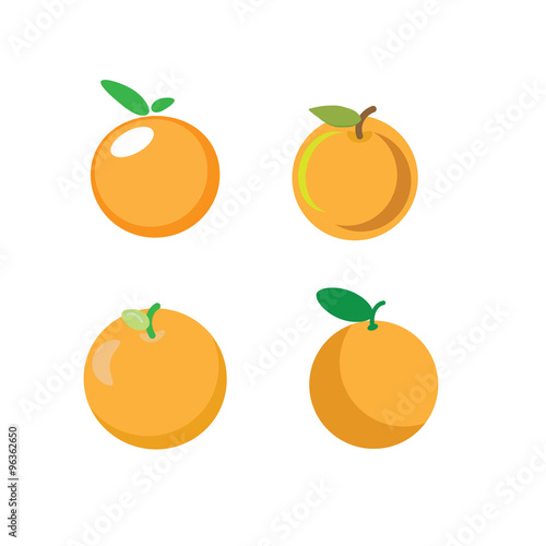 orange vector fruit icon illustration fresh nature