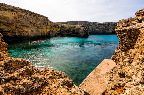 Sea bay in stone desert photo