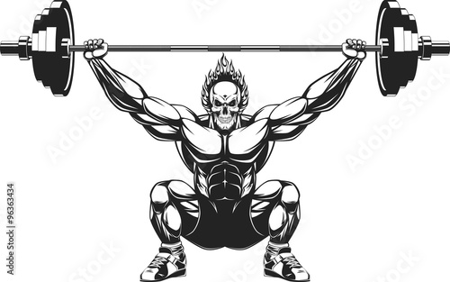 Bodybuilder with a barbell