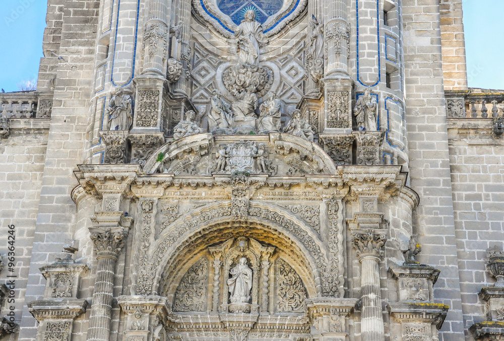 Portada barroca de la catedral de Jerez de la Frontera, Andalucía, Cádiz, España