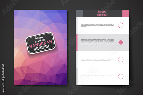 Set of brochure, poster design templates in Hanukkah style
