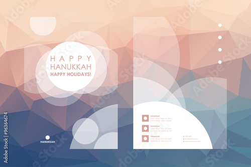 Set of brochure, poster design templates in Hanukkah style