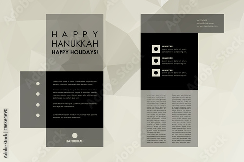 Set of brochure, poster design templates in Hanukkah style