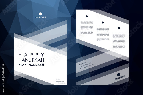 Set of brochure, poster design templates in Hanukkah style