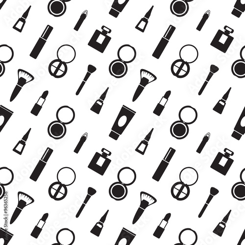 cosmetics vector pattern, seamless background for web page or wrapping.

