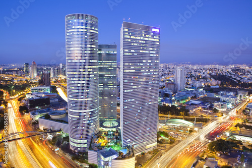 Tel Aviv Cityscape At Twilight photo