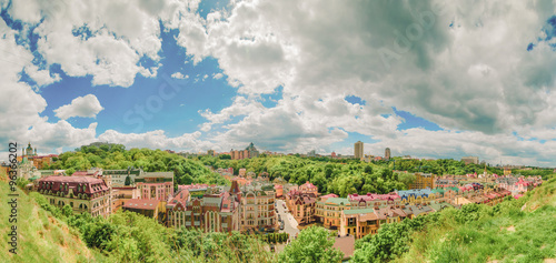 Kiev, the Capital of Ukraine. Panorama of the city Kyiv. Vozdvizhenka and Gonchara street. photo