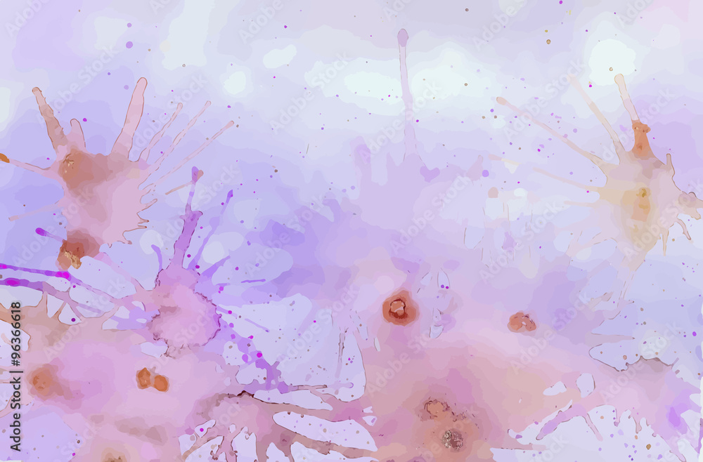 Obraz premium Watercolor vector purple background with splashes of crimson 