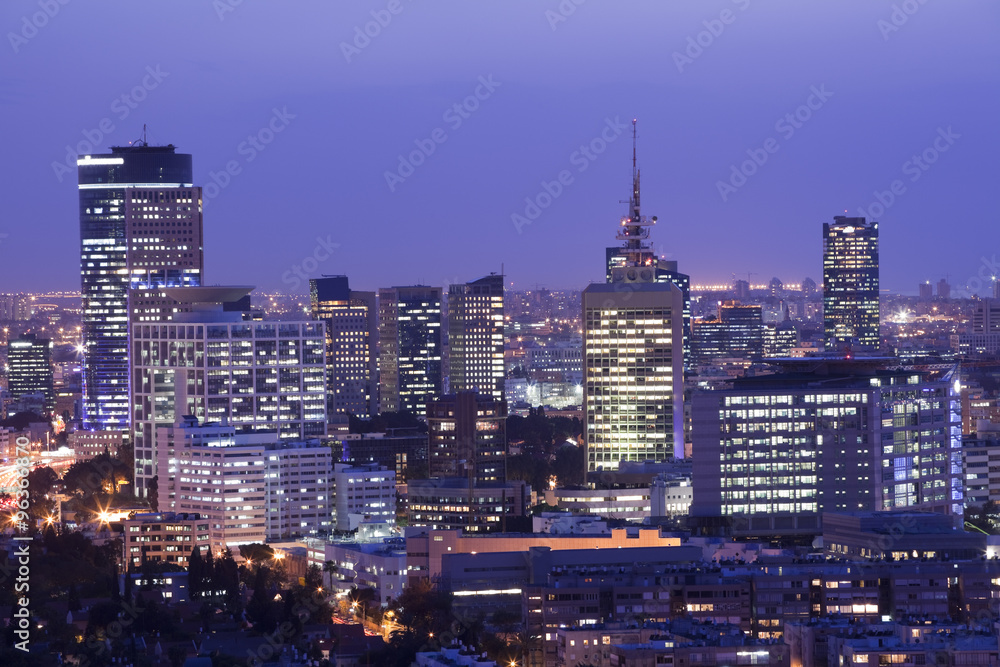 Fototapeta premium Tel Aviv Cityscape At Twilight