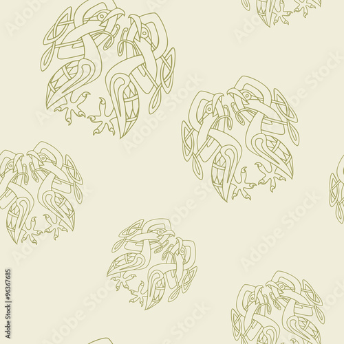 Seamless background with Celtic art and ethnic ornaments for your design