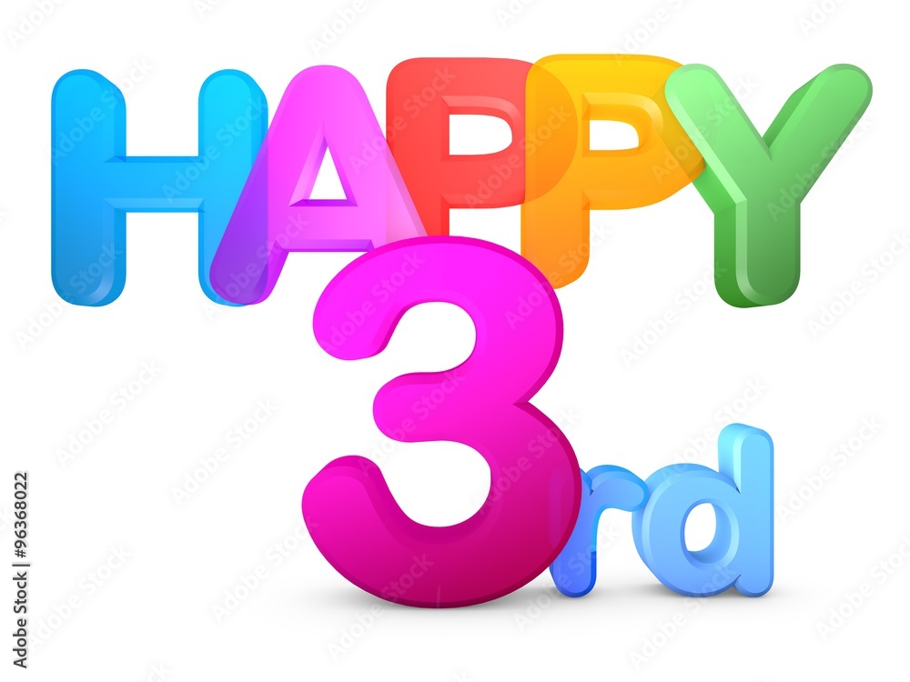 Naklejka premium Happy 3rd Title