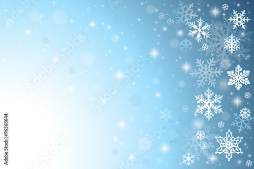Abstract blue christmas background with snowflakes