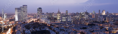 Tel Aviv Cityscape At Sunset