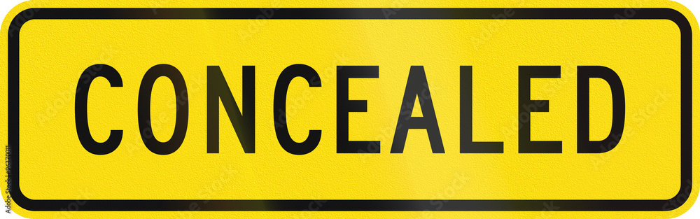 New Zealand road sign - Concealed danger New Zealand road sign - Concealed danger