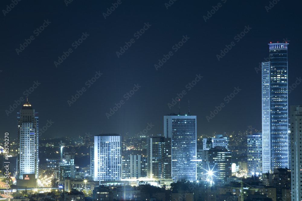 Ramat Gan Skyline at night