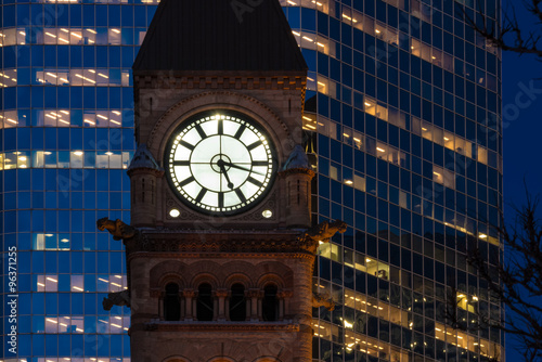 Photography Classic clock tower of the old government building in toronto