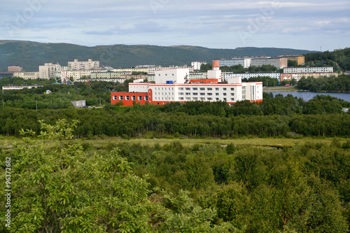 View of the inhabited residential district of the city of Murman photo