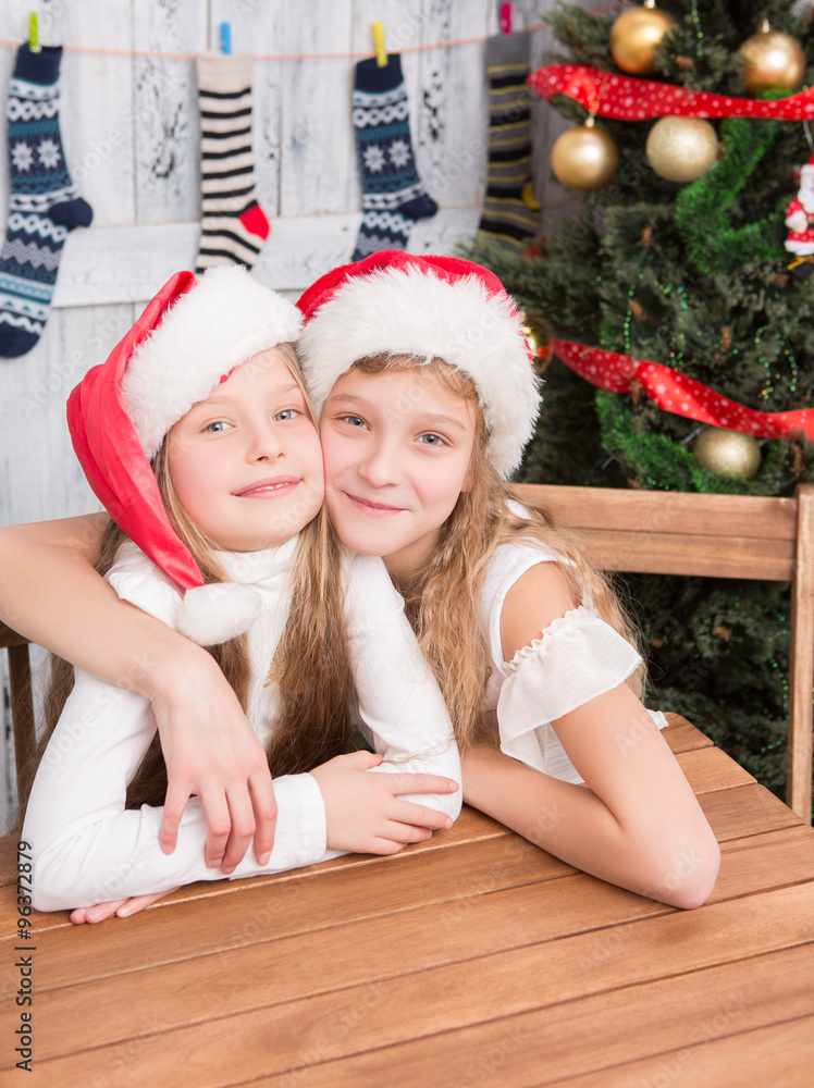Happy children hugging Happy children hugging
