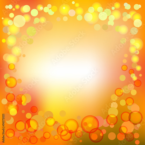 Bright background with bubbles, spackles and copy space