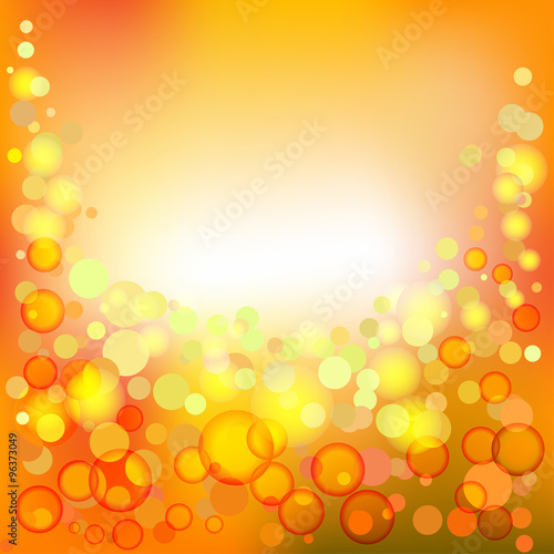 Bright background with bubbles, spackles and copy space