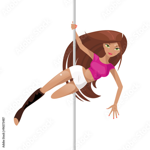 Pole dance. Vector Illustration