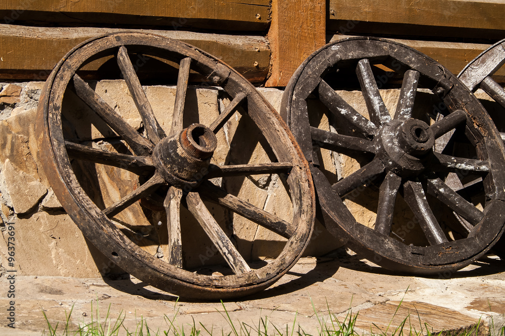 Ancient wooden wheel