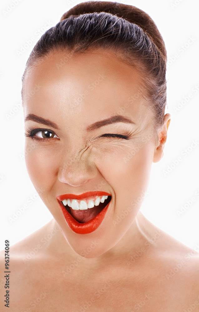 Cheerful grimacing face Cheerful grimacing face