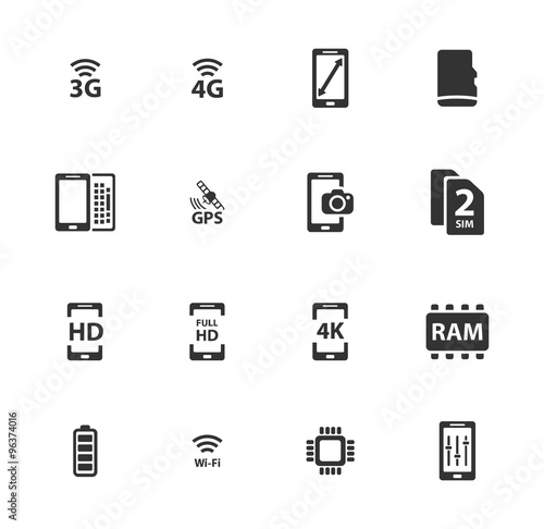 Smarthone specs simply icons