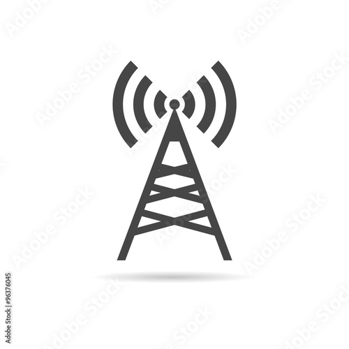 Broadcasting antenna icon sign