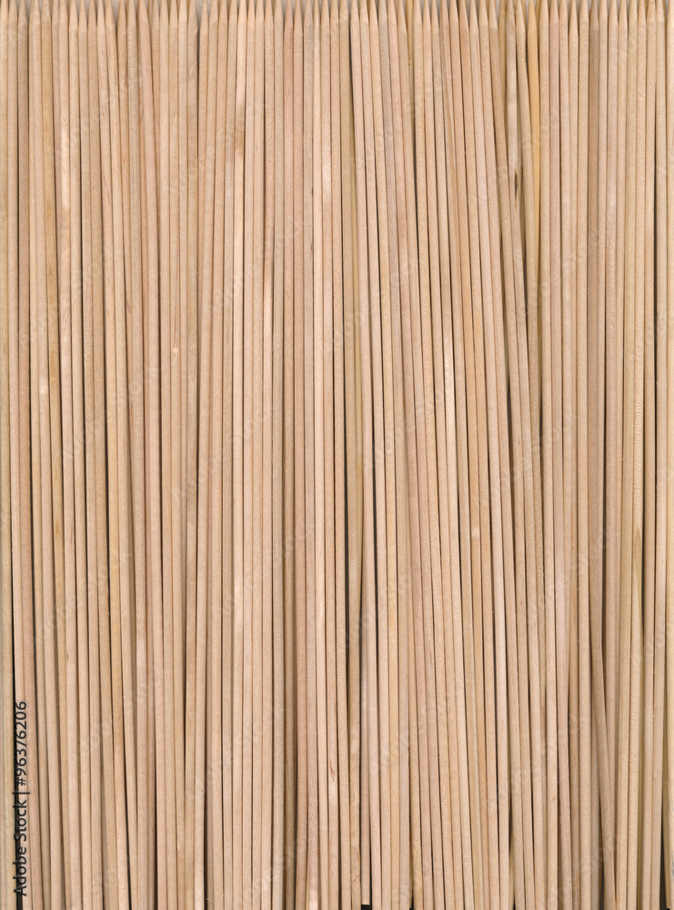 Numerous wood skewers Numerous wood skewers