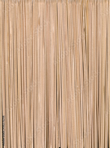 Numerous wood skewers