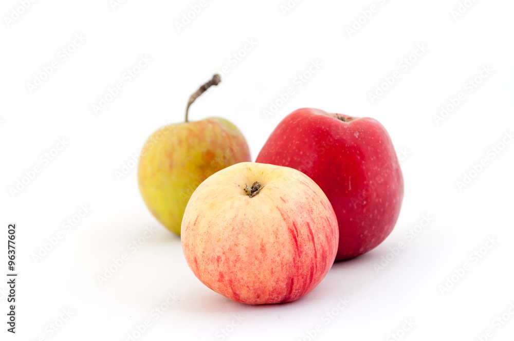 Apples on a white background