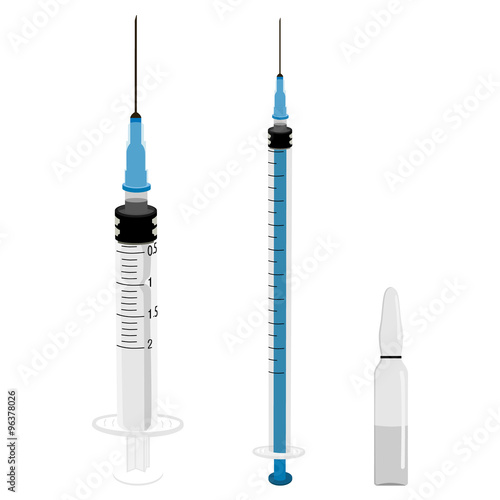 Medical syringe and ampoule