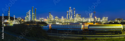Refinery Panorama At Night photo