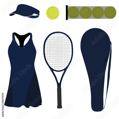 Blue tennis set six items