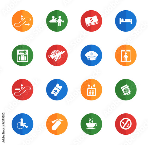 Airport flat icons