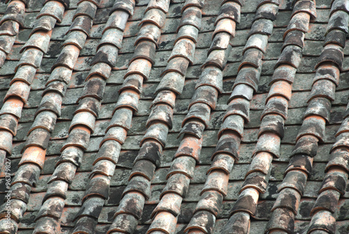 Old ceramic roof tiles from north of Thailand.