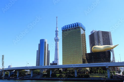 東京の風景　スカイツリーと高層ビル © takadahirohito