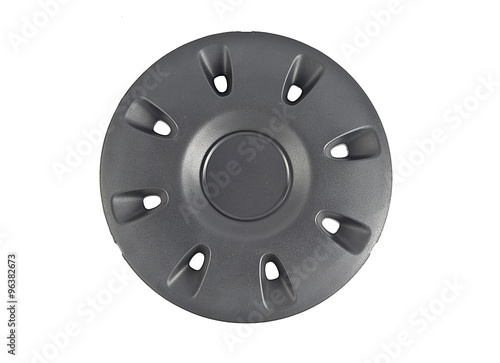 Wheel Covers New plastic hubcap isolated on white background