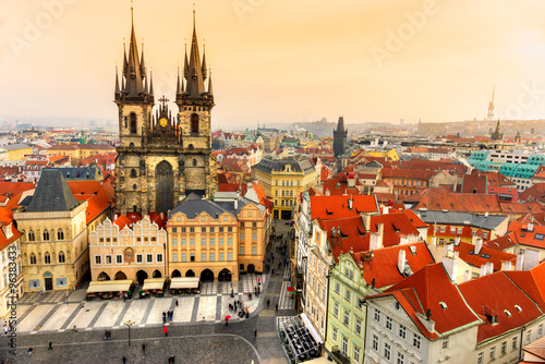 Prague, Tyn Church and Old Town Square