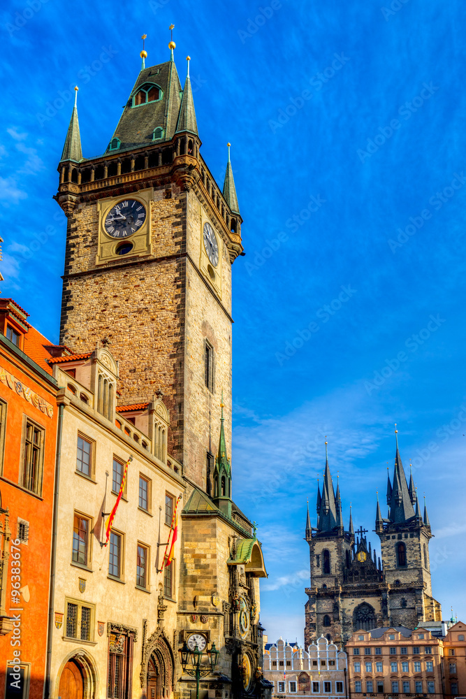 Prague, Tyn Church and Old Town Square Prague, Tyn Church and Old Town Square